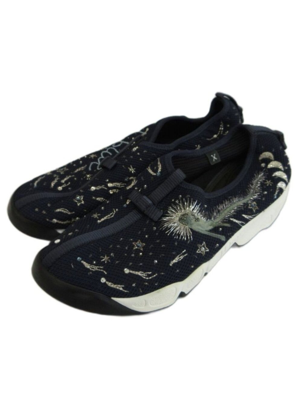 Dior Fusion I Feel Blue Slip-on Sneakers Mesh Low Cut Star Moon Comet Bijou